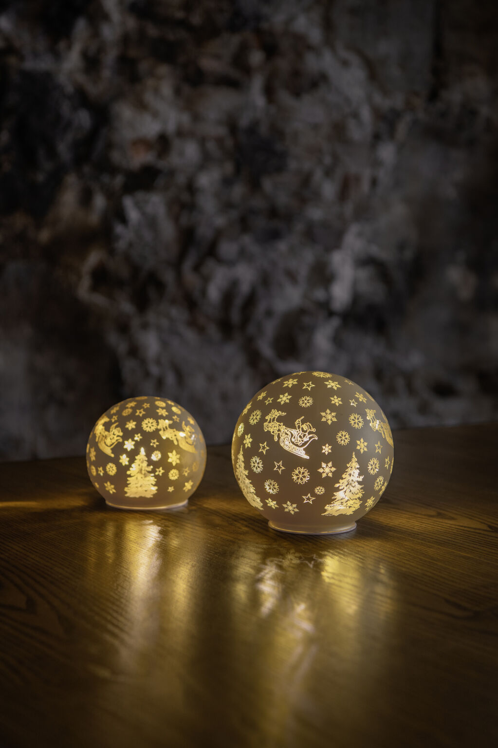 Glass Ball Set gold / 2 pcs