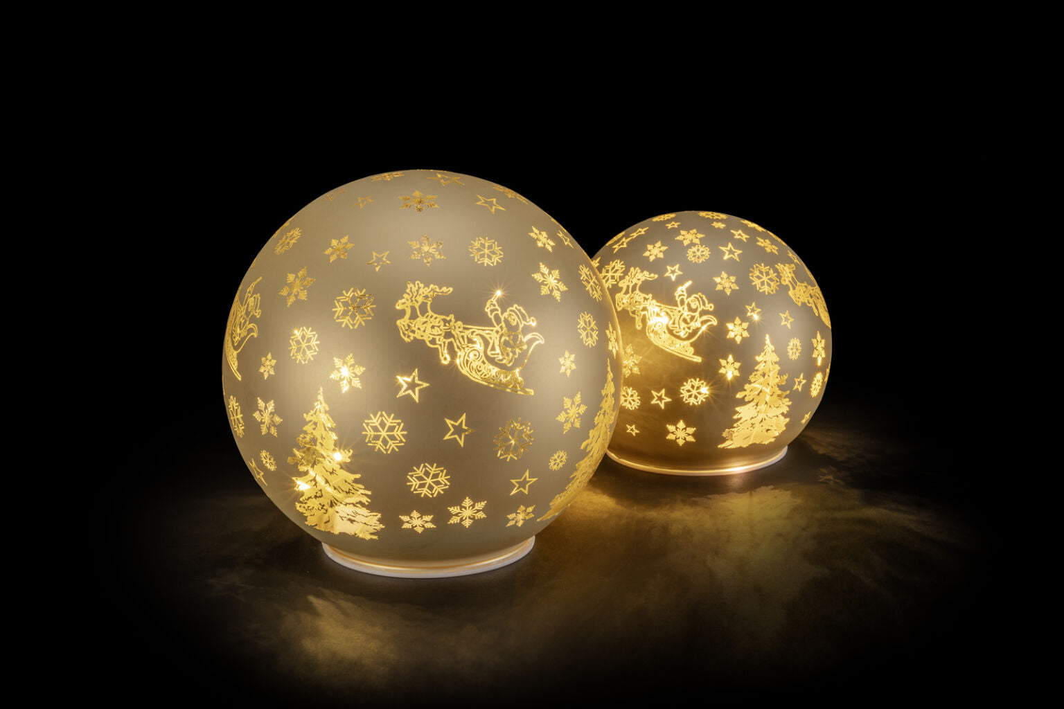Glass Ball Set gold / 2 pcs