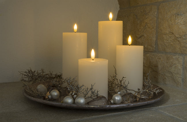Flat Candle Set large white